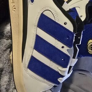 Adidas Men's Royal Blue and White Sneakers